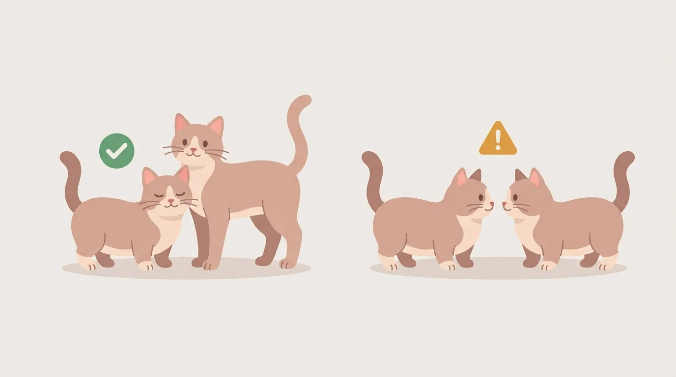 解説用イラスト: 親猫と交配方法を確認する