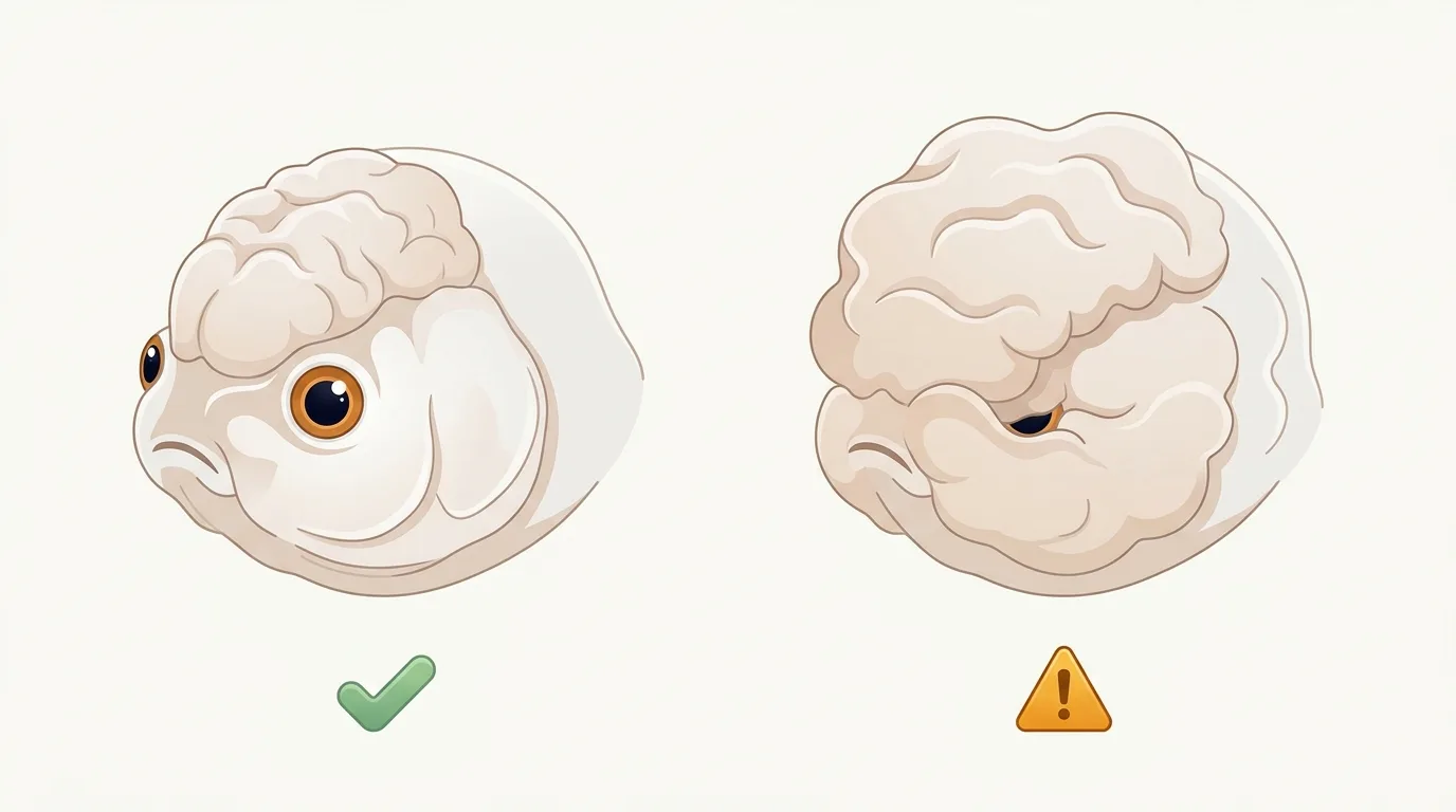 解説用イラスト: 肉瘤の均一性を確認する