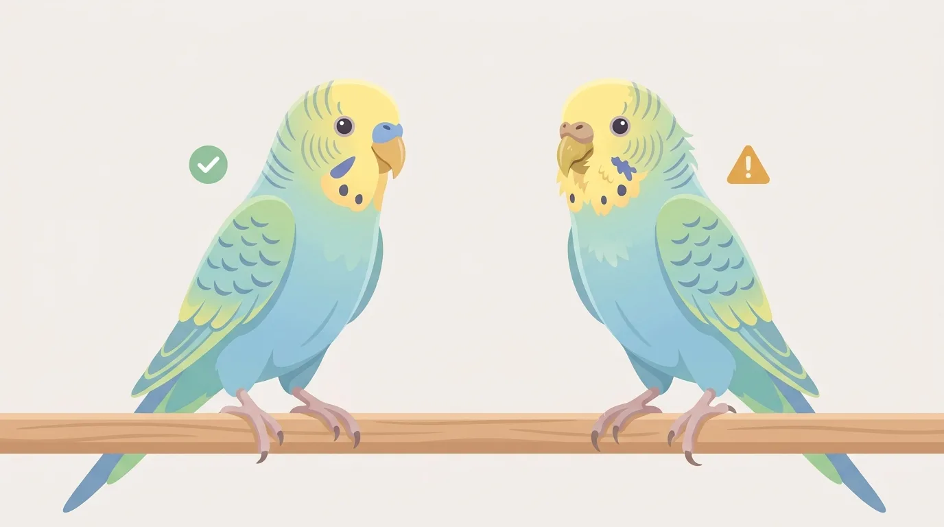 解説用イラスト: Check the beak and feet.