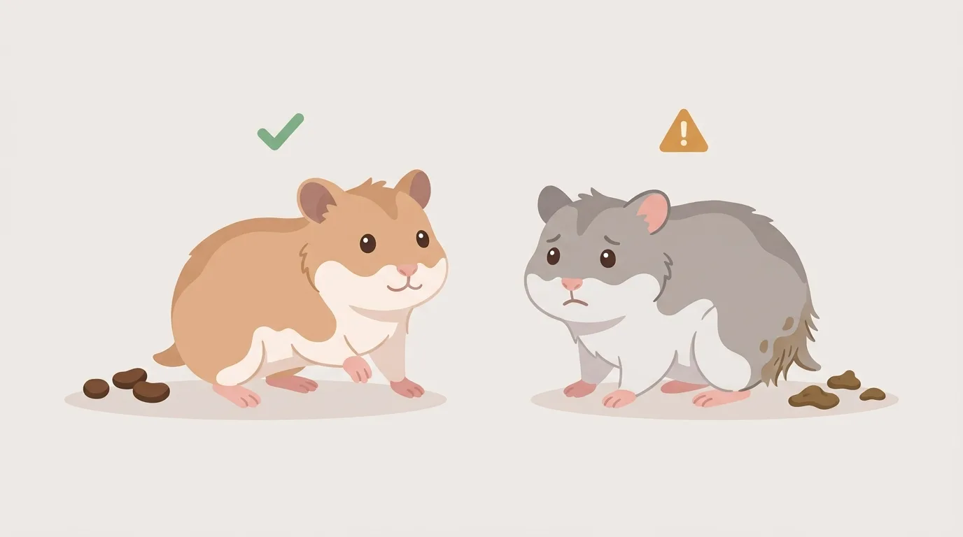 解説用イラスト: お尻と便の状態を確認する
