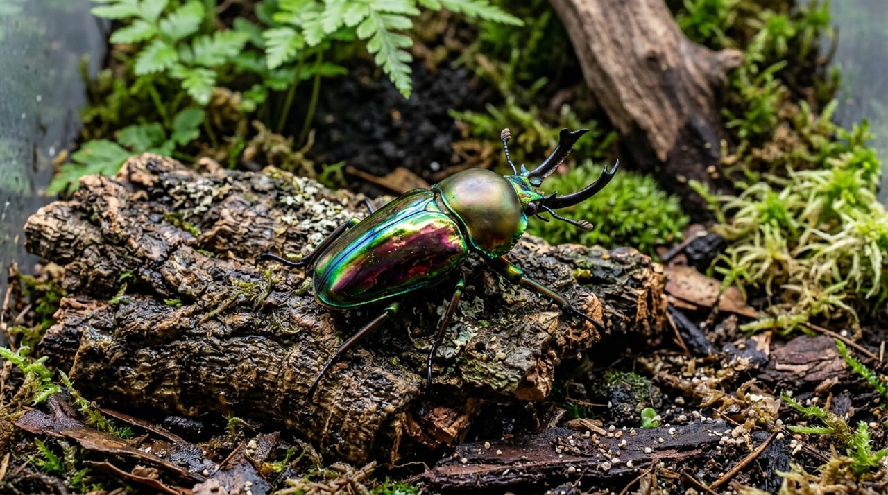 Rainbow Stag Beetle (Iridescent) Care Guide | Australian Large Stag Beetle Characteristics, Larval Management, and Tips for Maintaining Beautiful Colors