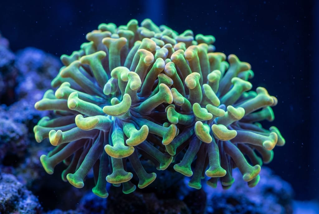 锤形珊瑚 under blue light (fluorescence)