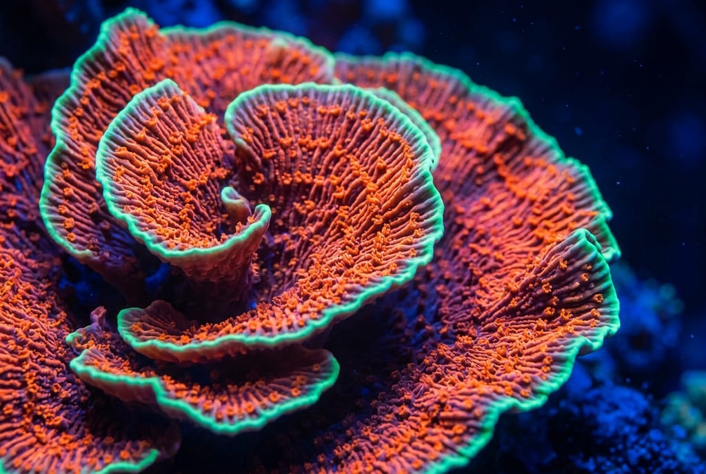 Montipora Cap under blue light (fluorescence)